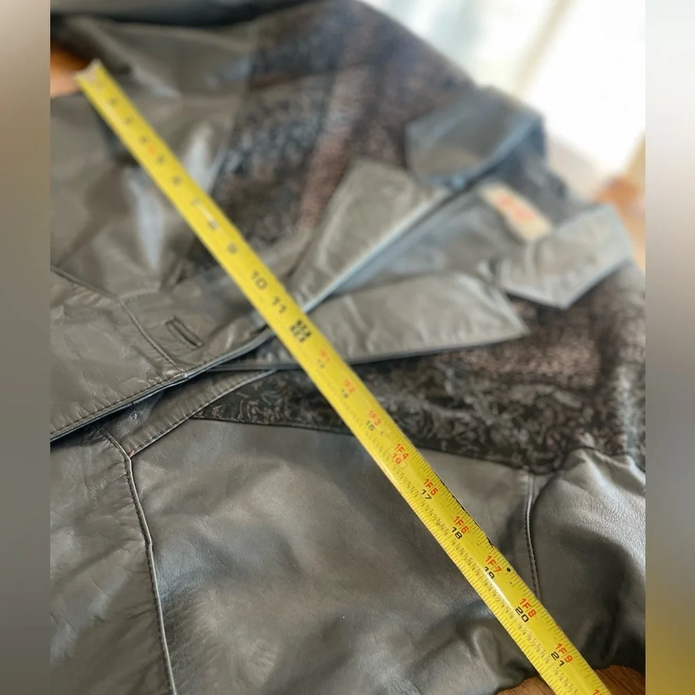 Vintage Adler 80s / 90s Black Suede Oversized Leather Jacket coat - Size small - Picture 10 of 15